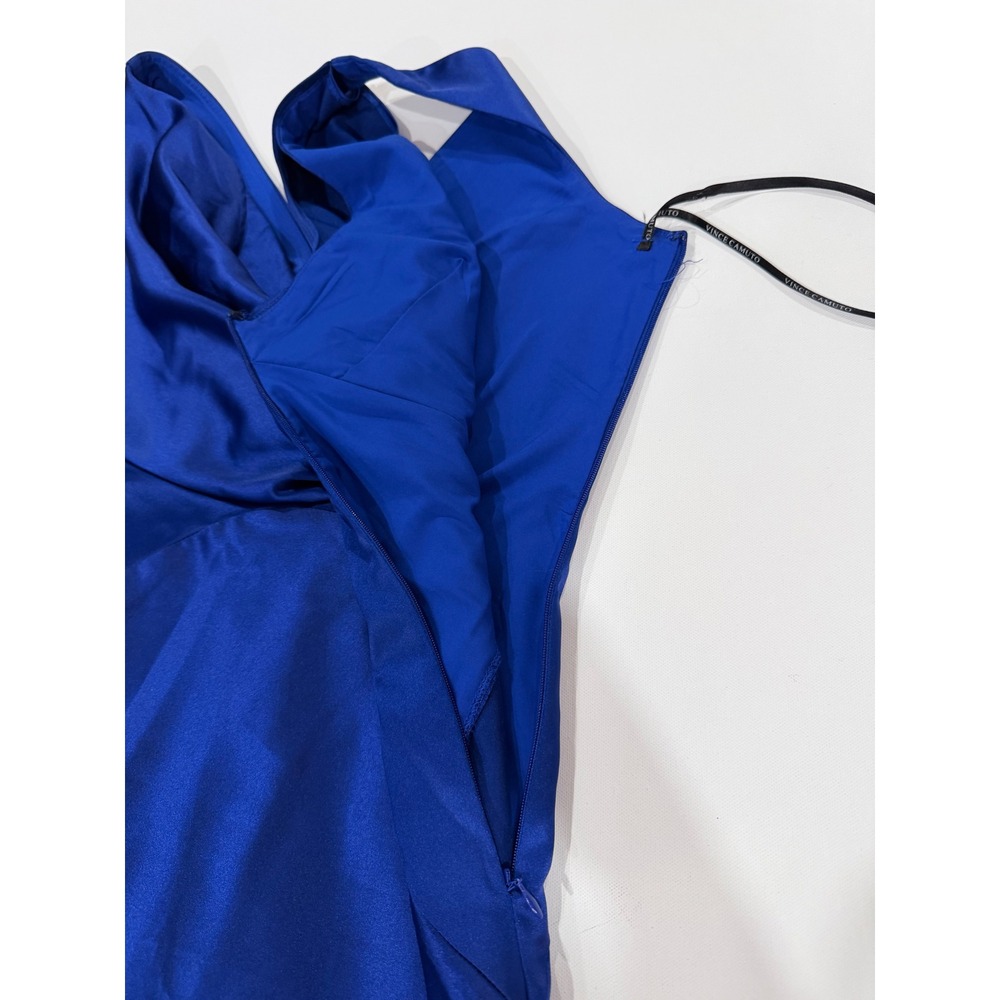 Vince Camuto Maxi Dress Womens 12 Blue Cowl Neck Satin Sleeveless NWOT - Picture 9 of 13
